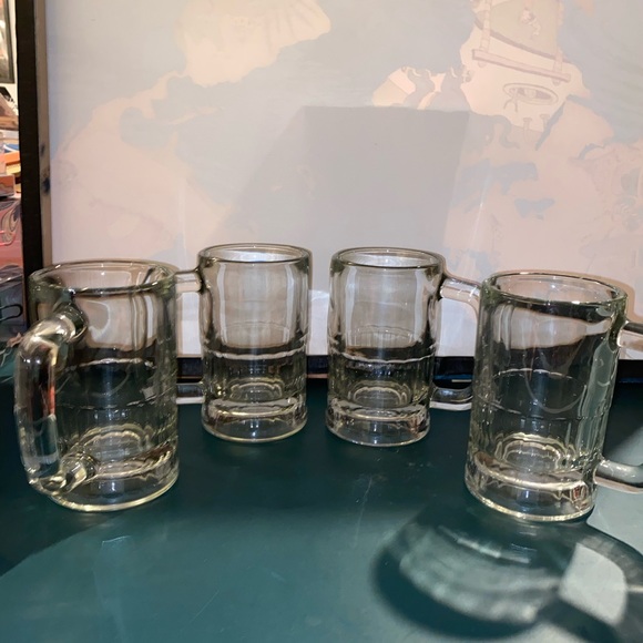 Set of 4 clear glass beer mugs - Picture 4 of 6